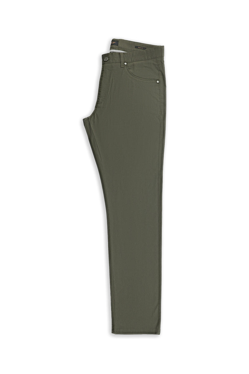 Orta Haki Regular Fit Likralı Kanvas / Chino Pantolon