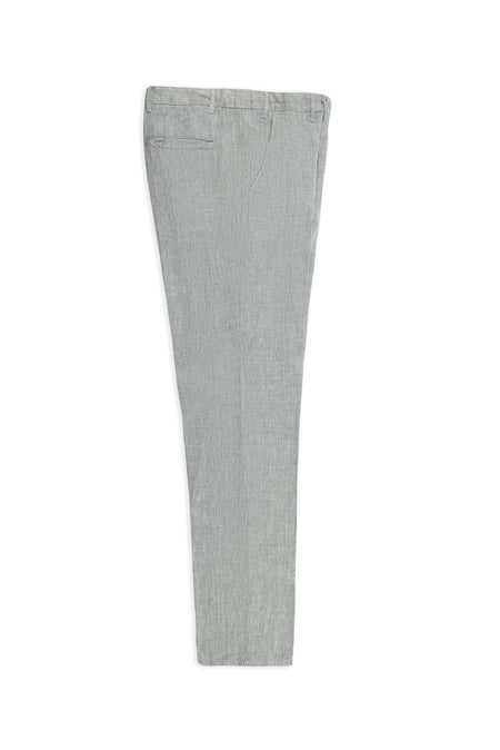 Açık Gri Regular Fit Beli Lastikli İpli Keten Klasik Kumaş Pantolon