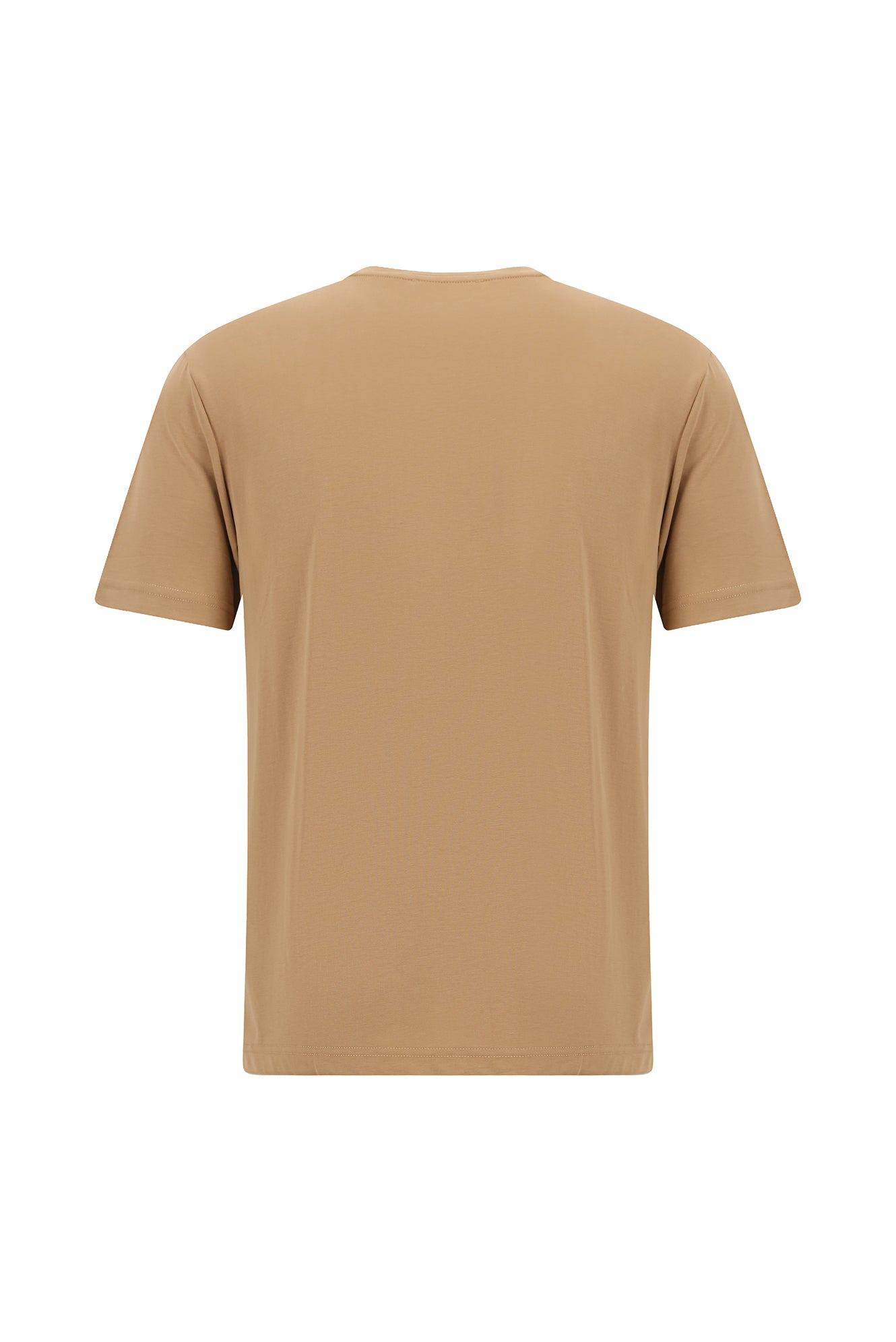 Taba Bisiklet Yaka Regular Fit Modal Karışımlı T-shirt