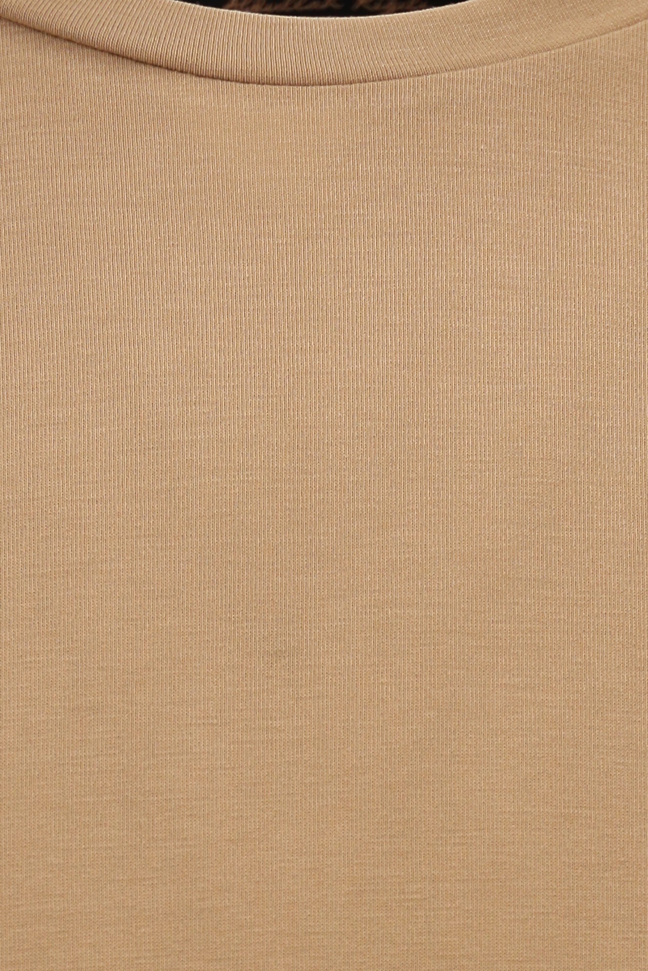 Taba Bisiklet Yaka Regular Fit Modal Karışımlı T-shirt