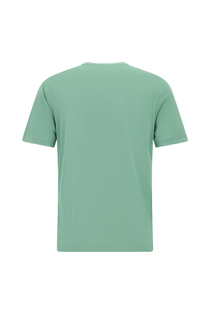 Çağla Yeşili Bisiklet Yaka Regular Fit Modal Karışımlı T-shirt