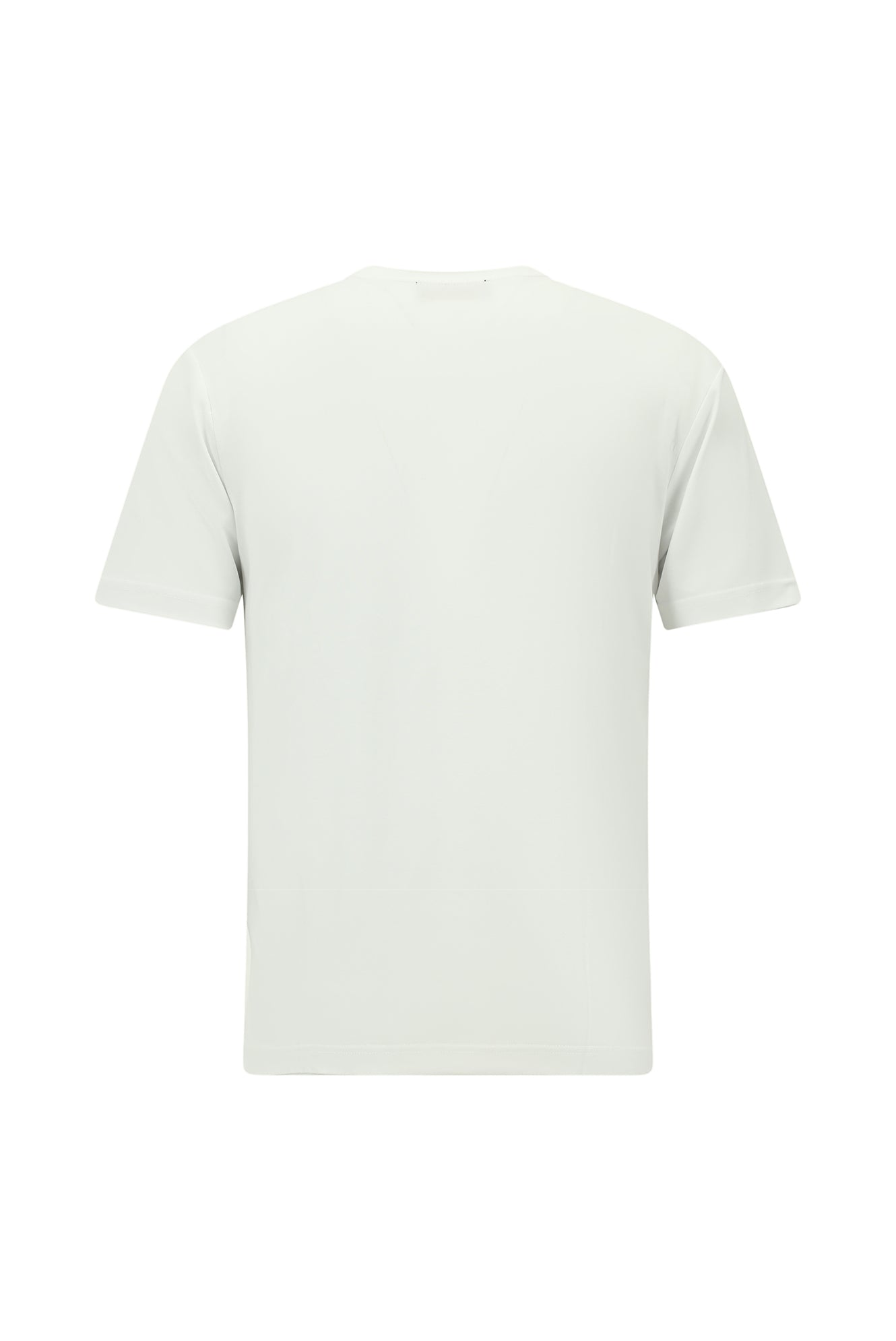 Kırık Beyaz Bisiklet Yaka Slim Fit Dar Kesim Baskılı T-shirt