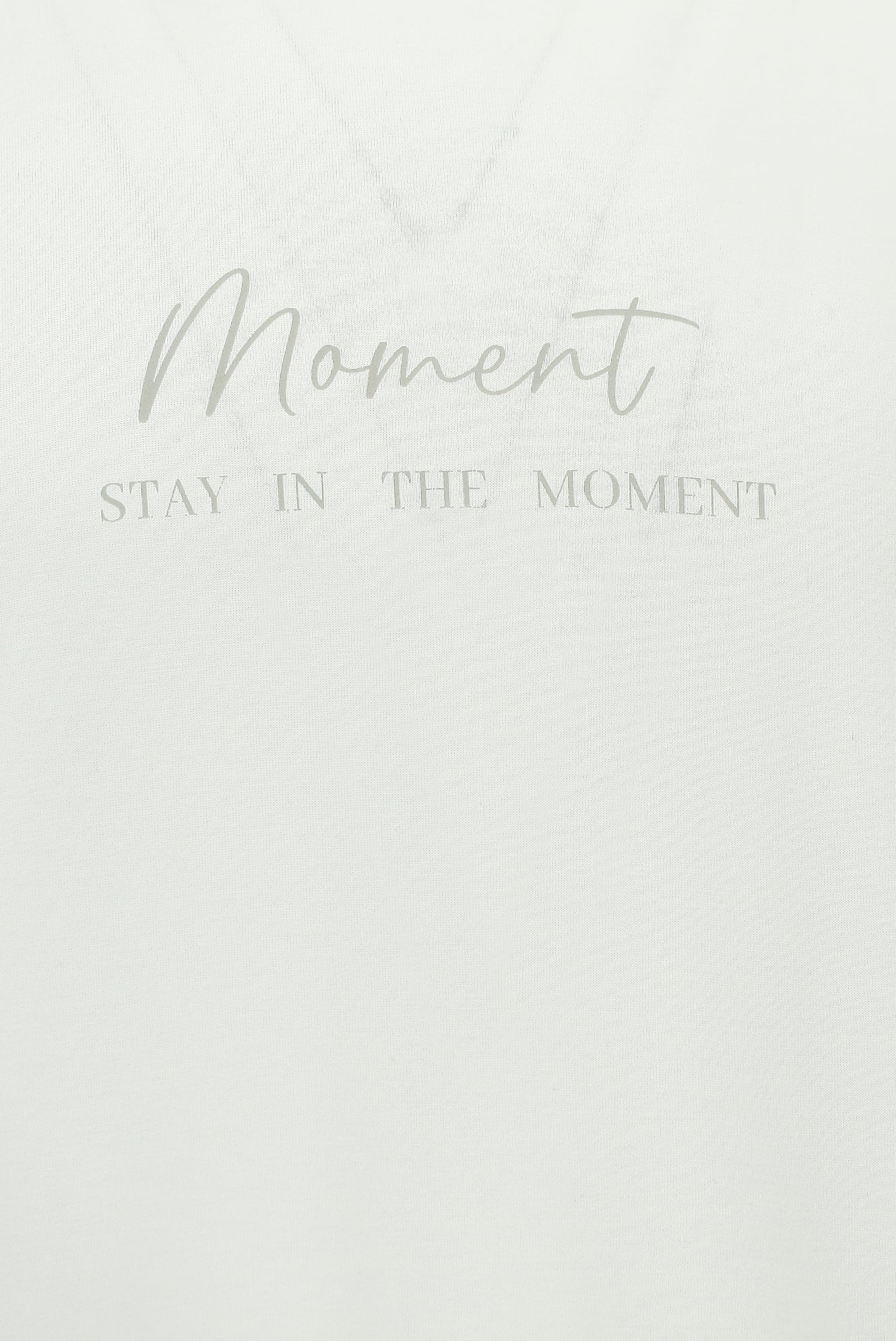 Kırık Beyaz Bisiklet Yaka Slim Fit Dar Kesim Baskılı T-shirt