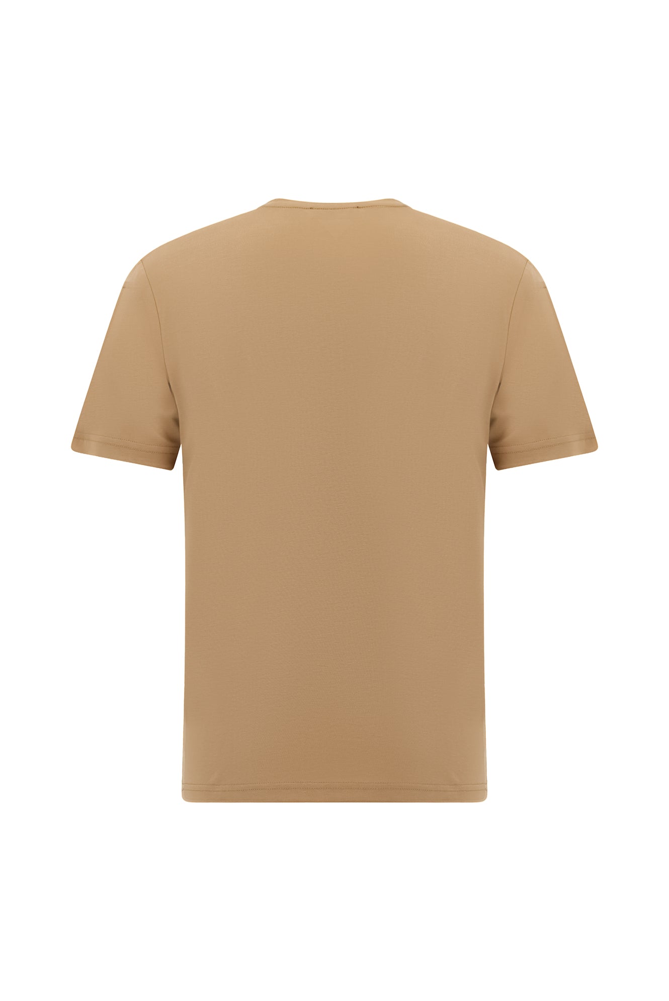 Taba Bisiklet Yaka Slim Fit Dar Kesim Baskılı T-shirt