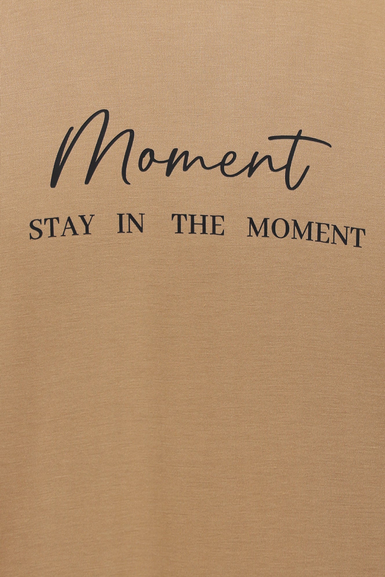 Taba Bisiklet Yaka Slim Fit Dar Kesim Baskılı T-shirt