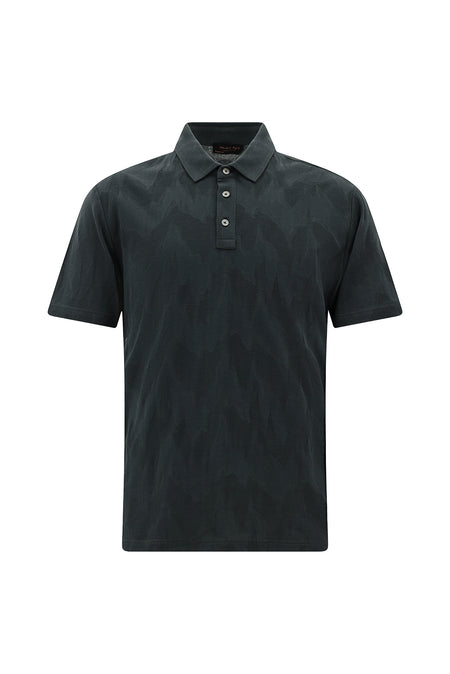 Asker Haki Regular Fit Desenli Merserize Pamuk Polo Yaka T-shirt