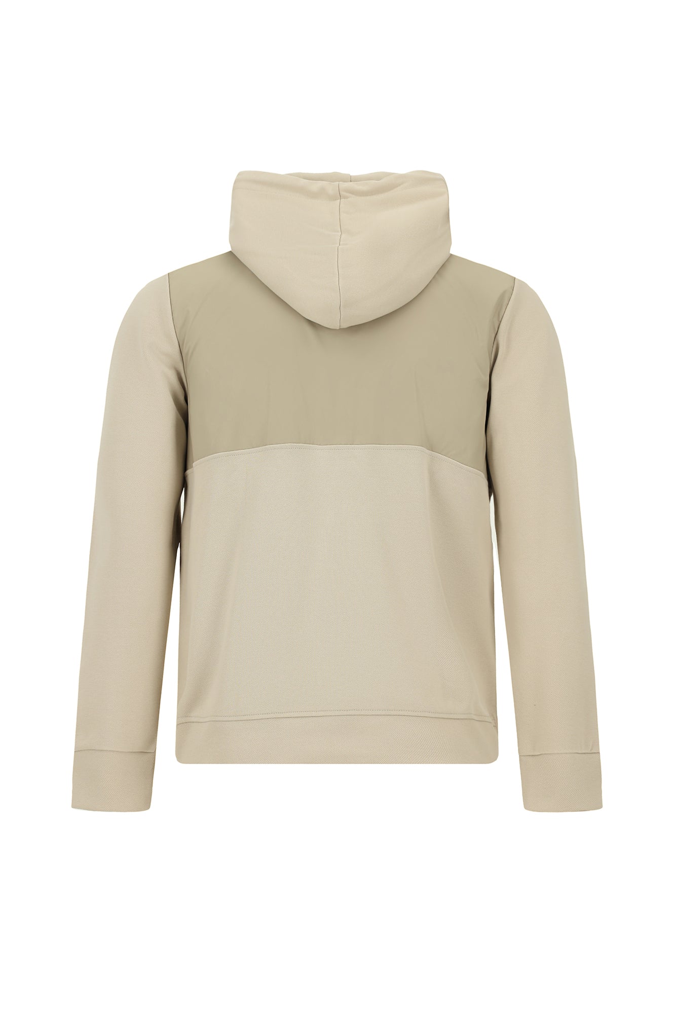 Açık Bej Kapüşonlu Regular Fit Pamuklu Fermuarlı Sweatshirt