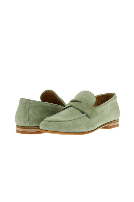 Mint Yeşili Loafer Süet Deri Ayakkabı