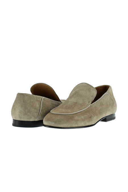 Orta Bej Süet Casual Loafer Deri Ayakkabı