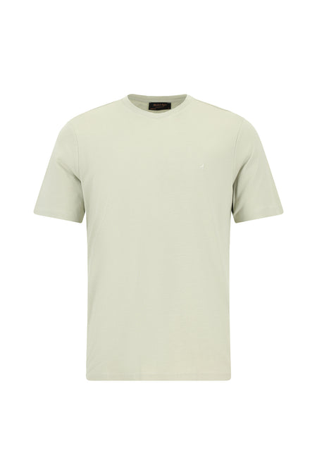 Küf Yeşili Bisiklet Yaka Regular Fit Nakışlı Modal Karışımlı T-shirt