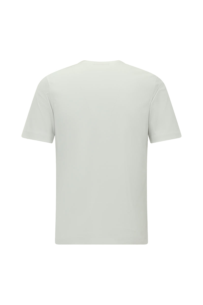 Beyaz Bisiklet Yaka Slim Fit Dar Kesim Nakışlı Pamuk T-shirt