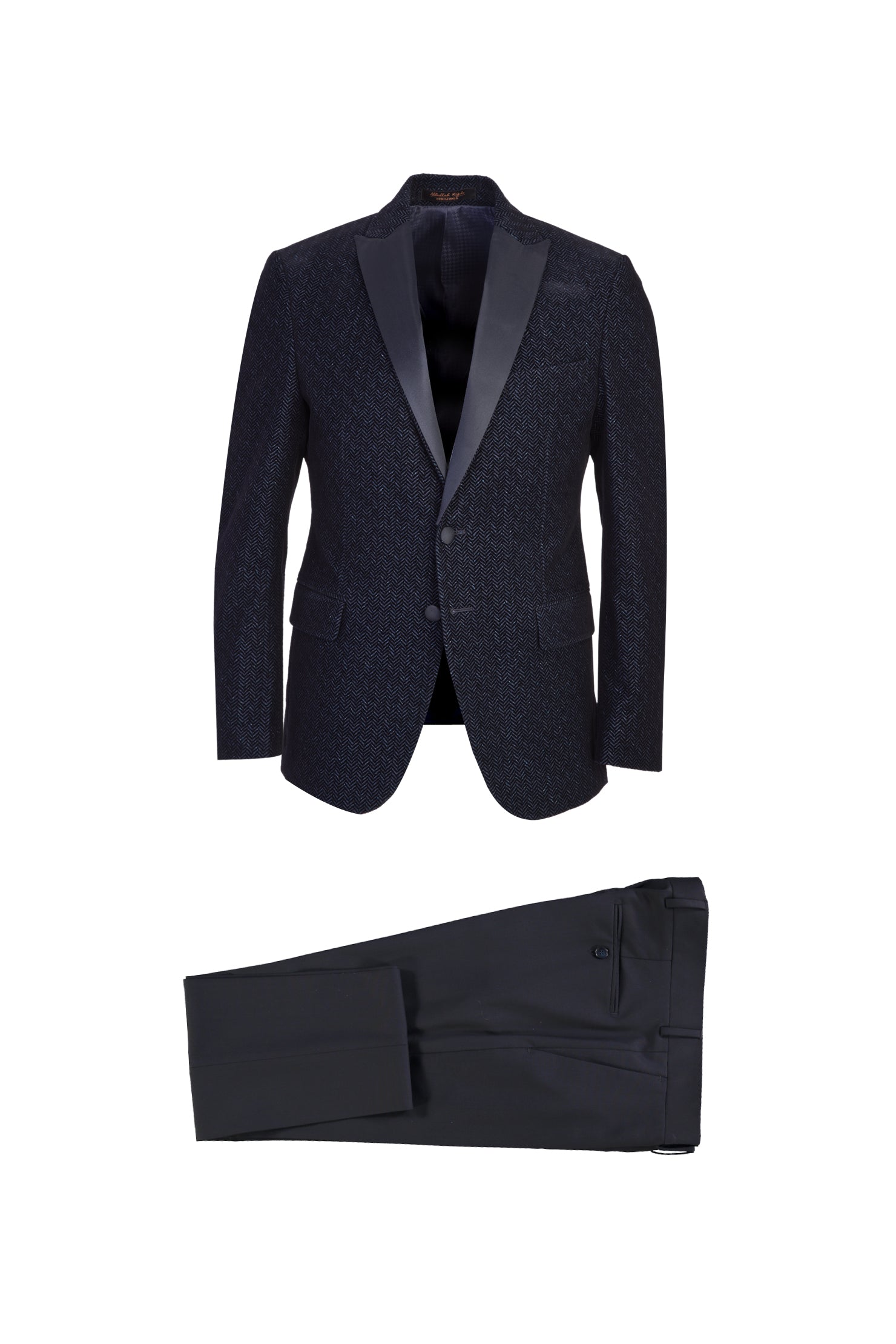 Lacivert Slim Fit Dar Kesim Smokin & Damatlık
