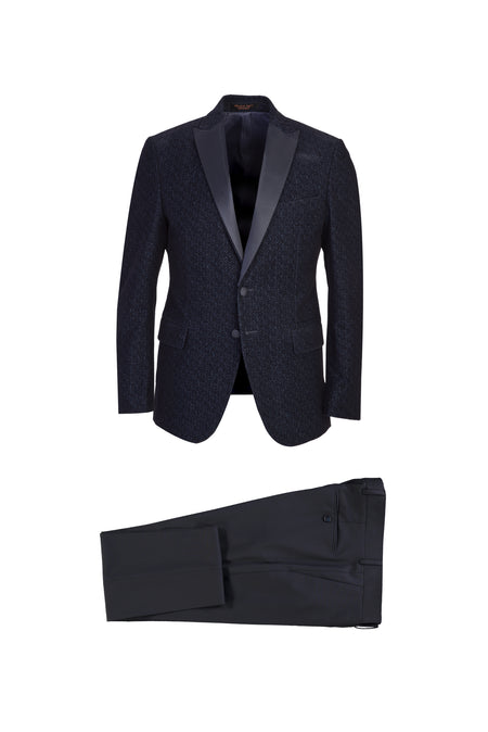 Lacivert Slim Fit Dar Kesim Smokin & Damatlık