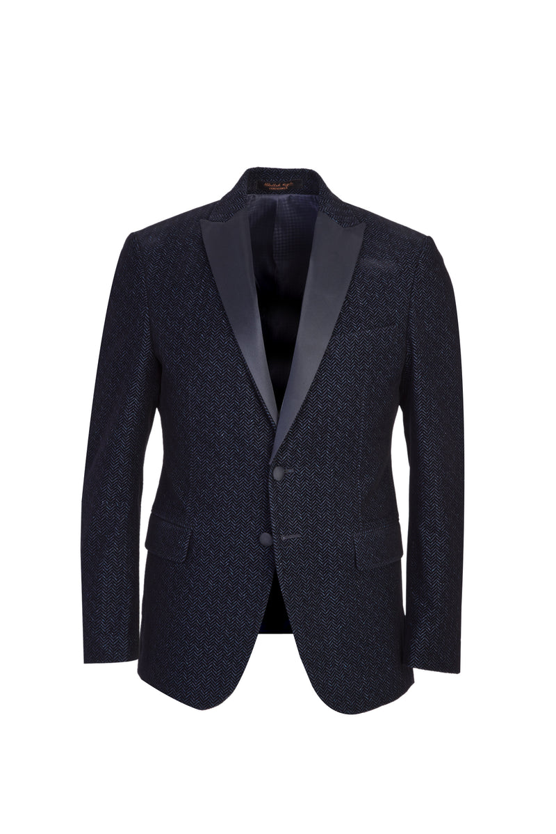 Lacivert Slim Fit Dar Kesim Smokin & Damatlık