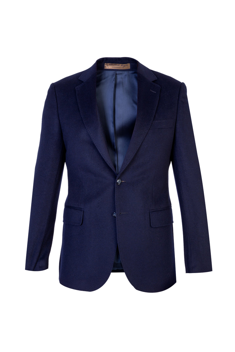 Lacivert Slim Fit Dar Kesim Kaşmir Ceket