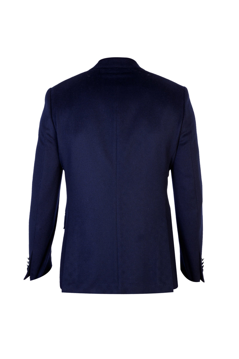 Lacivert Slim Fit Dar Kesim Kaşmir Ceket
