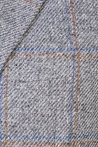 Açık Gri İtalyan Regular Fit Ekose Yün Ceket