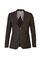 Koyu Yesil 7 Drop Slim Fit Dar Kesim Yünlü Desenli Spor Ceket-Abdullah Ki??l?