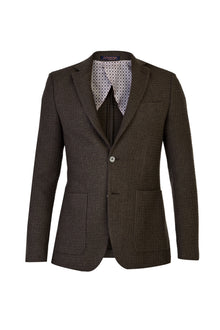 Koyu Yesil 7 Drop Slim Fit Dar Kesim Yünlü Desenli Spor Ceket-Abdullah Ki??l?
