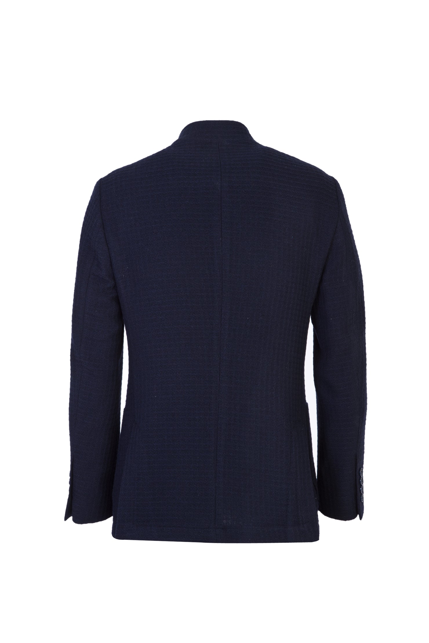 Lacivert 7 Drop Slim Fit Dar Kesim Yünlü Desenli Ceket-Abdullah Ki??l?