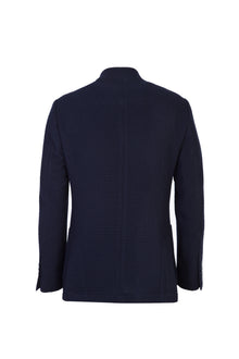Lacivert 7 Drop Slim Fit Dar Kesim Yünlü Desenli Ceket-Abdullah Ki??l?