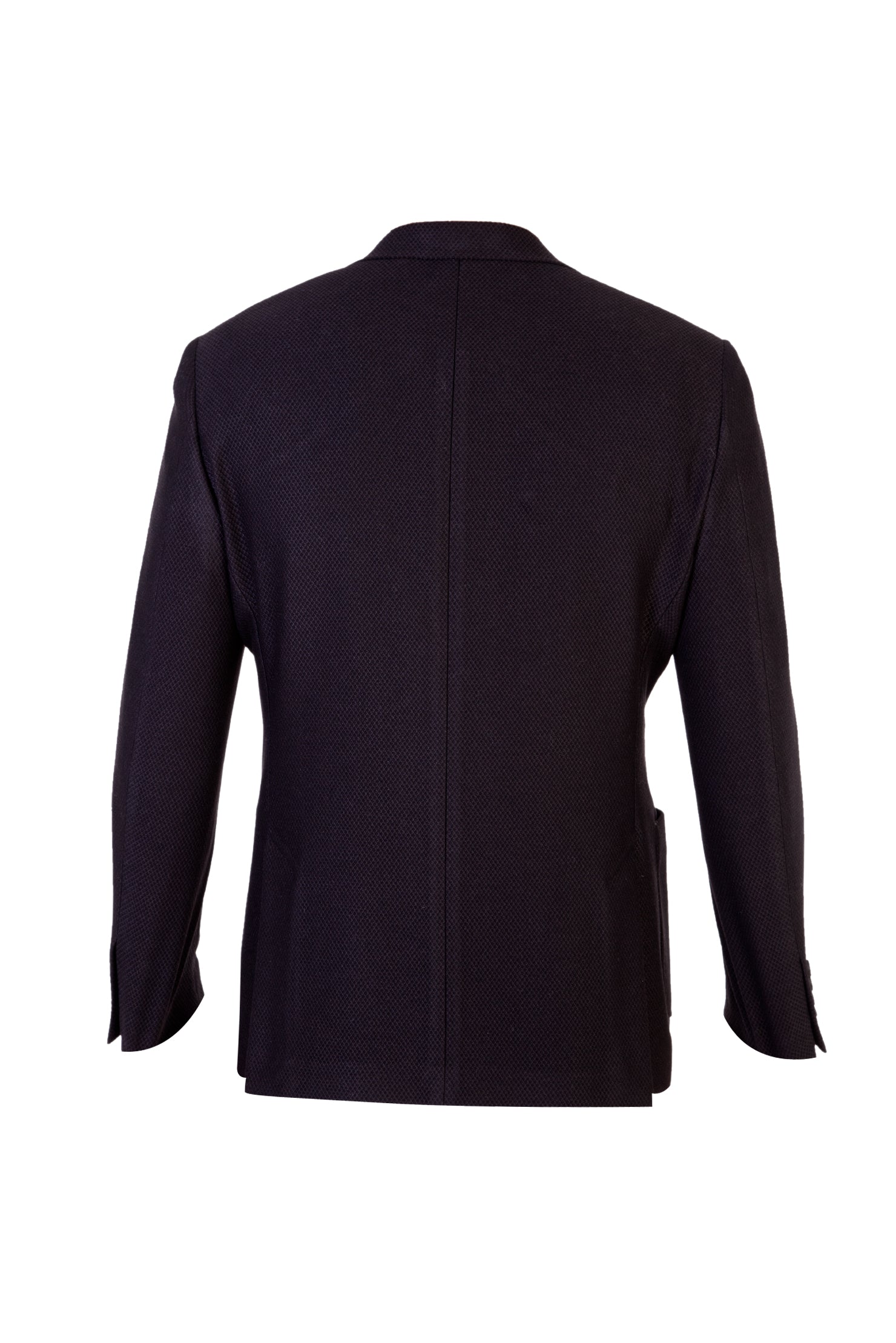 Siyah İtalyan Slim Fit Dar Kesim Yünlü Kuşgözü Ceket