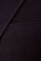 Siyah İtalyan Slim Fit Dar Kesim Yünlü Kuşgözü Ceket