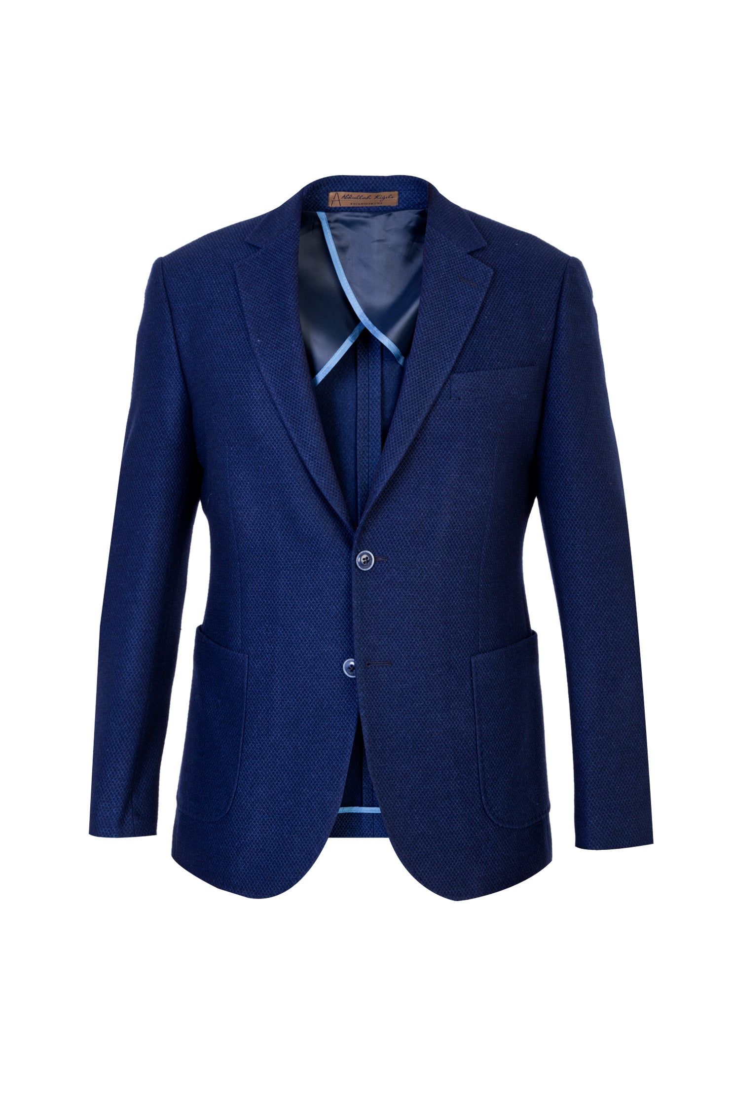 Mavi ?talyan 7 Drop Slim Fit Dar Kesim Yünlü Ku?gözü ?pek Kar???ml? Ceket-Abdullah Ki??l?
