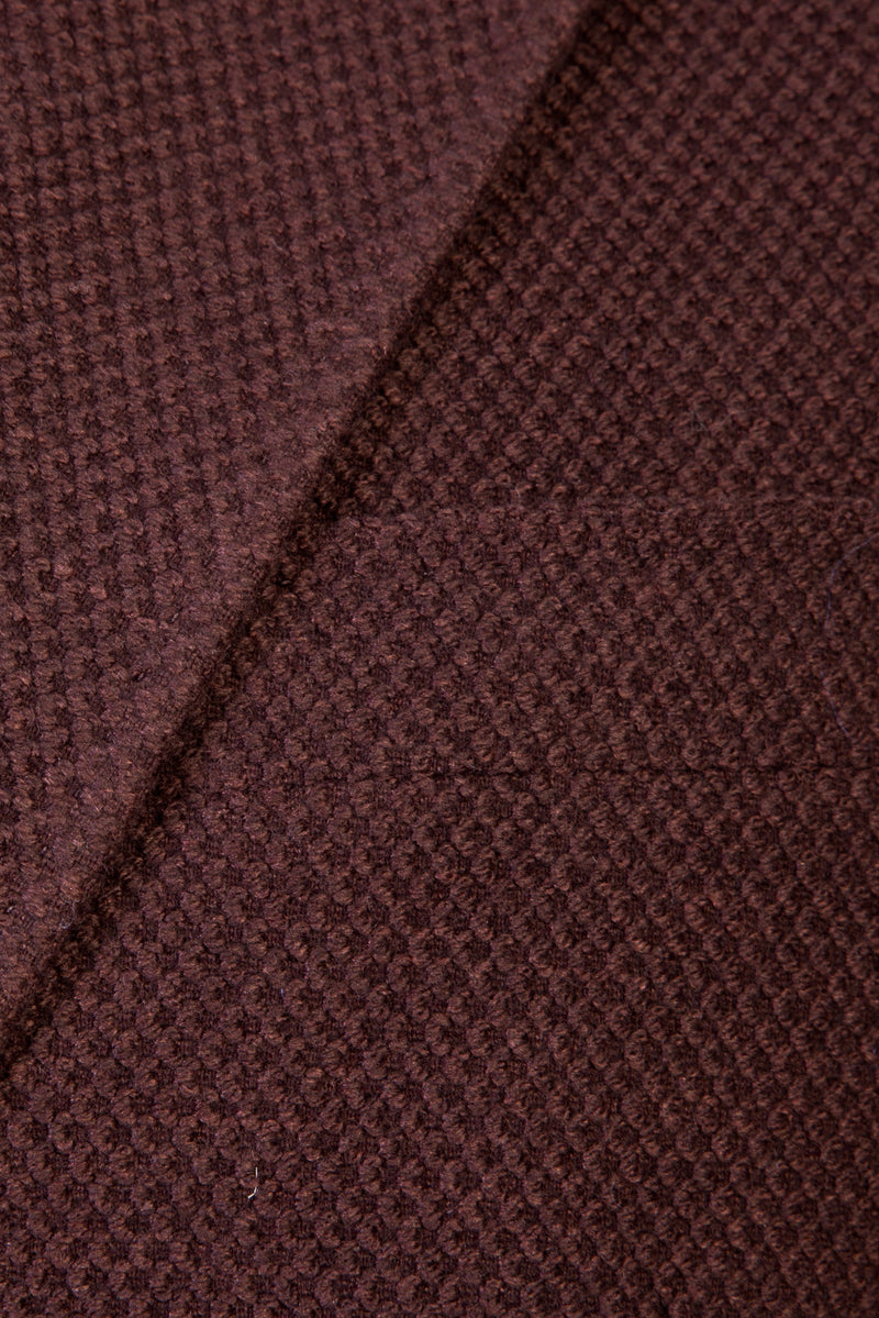 Koyu Kahve İtalyan Slim Fit Dar Kesim Yünlü Kuşgözü Ceket