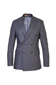 Orta Füme 7 Drop Slim Fit Dar Kesim Yünlü ?talyan Kruvaze Ku?gözü Ceket-Abdullah Ki??l?