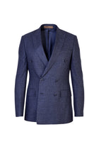 Lacivert 7 Drop Slim Fit Dar Kesim Yünlü ?talyan Kruvaze Ku?gözü Ceket-Abdullah Ki??l?