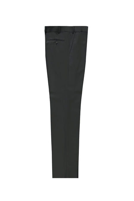 Siyah 7 Drop Slim Fit Dar Kesim Yünlü Klasik Kuma? Pantolon-Abdullah Ki??l?