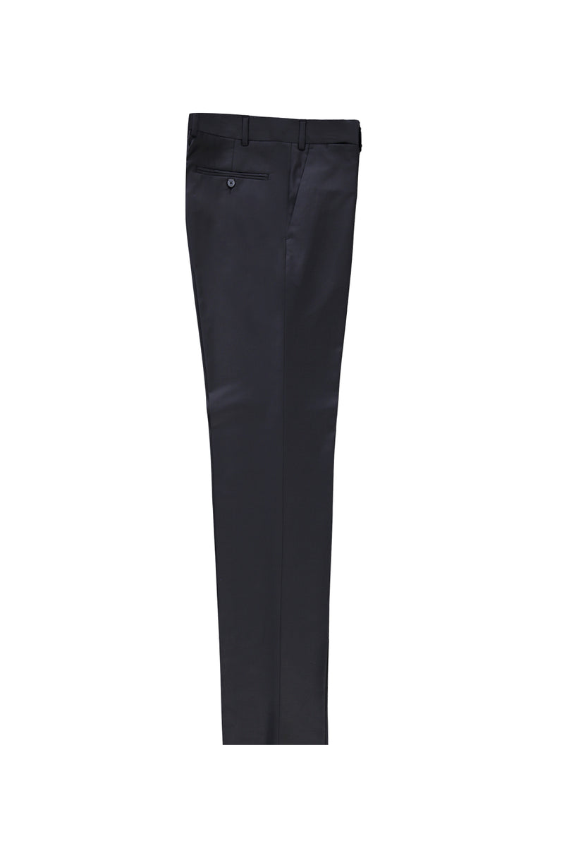 Lacivert 4 Drop Relaxed Fit Rahat Kesim Yünlü Klasik Kuma? Pantolon-Abdullah Ki??l?