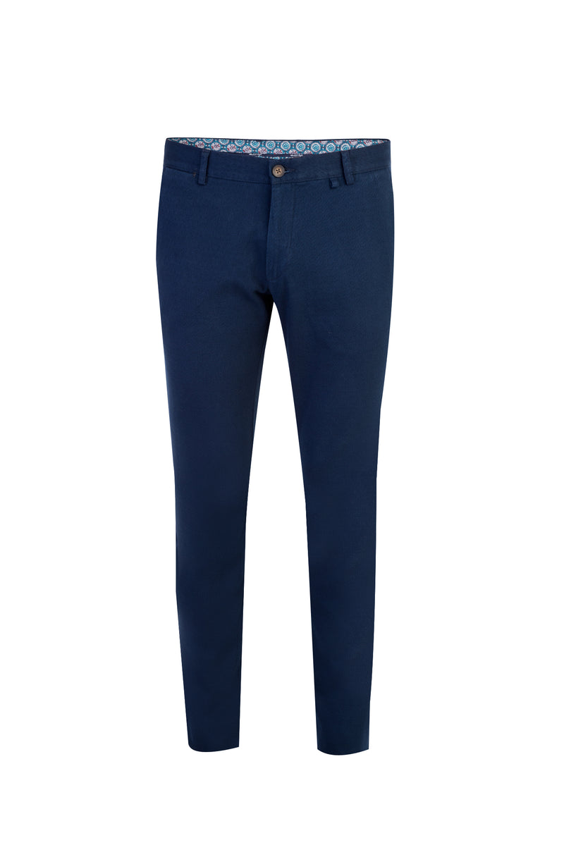 Koyu Mavi Super Slim Fit Ekstra Dar Kesim Likralı Kanvas / Chino Pantolon