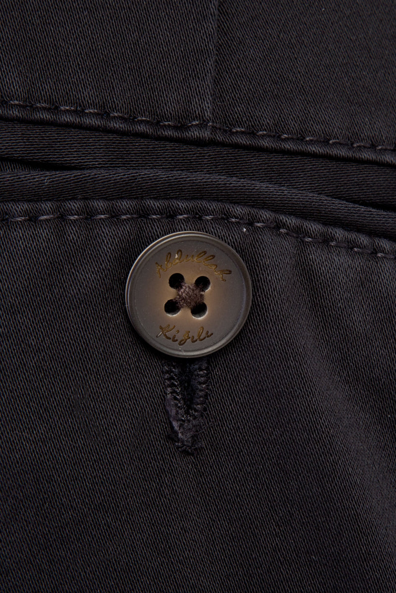 Siyah Regular Fit Likralı Kanvas / Chino Pantolon