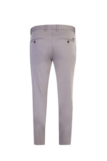 Açık Gri Slim Fit Dar Kesim Likralı Kanvas / Chino Pantolon
