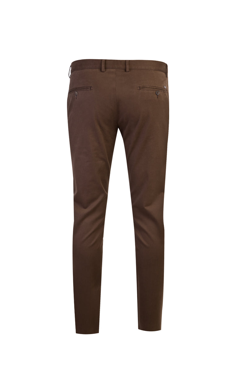 Kahve Relax Fit Rahat Kesim Likralı Kanvas / Chino Pantolon