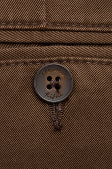 Kahve Regular Fit Likralı Kanvas / Chino Pantolon