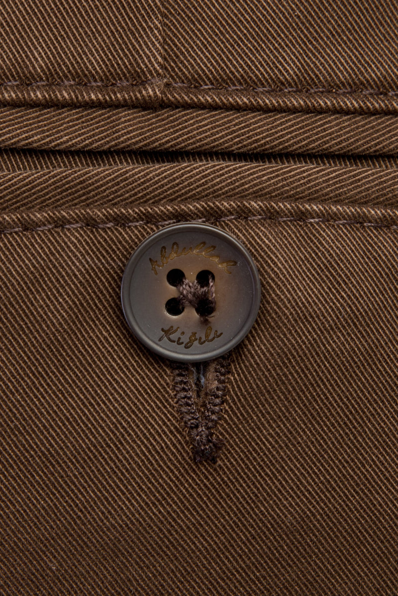 Kahve Regular Fit Likralı Kanvas / Chino Pantolon
