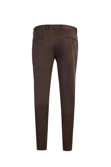 Koyu Kahve Relaxed Fit Rahat Kesim Likralı Kanvas / Chino Pantolon