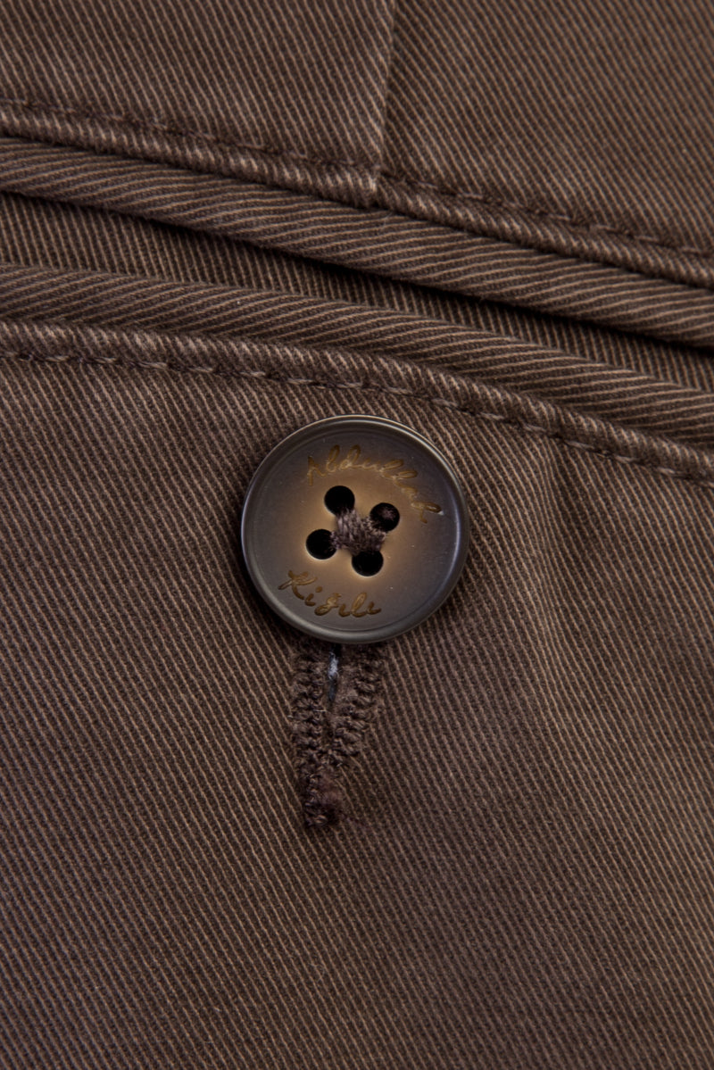 Koyu Kahve Regular Fit Likralı Kanvas / Chino Pantolon