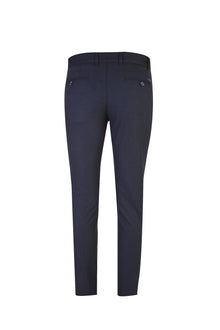 Koyu Mavi Slim Fit Dar Kesim Kuşgözü Likralı Kanvas / Chino Pantolon