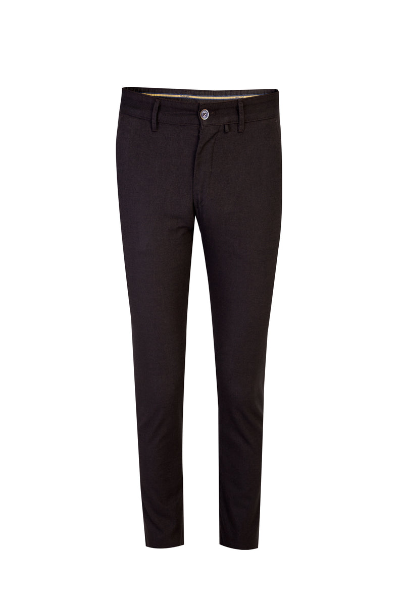 Koyu Kahve Slim Fit Dar Kesim Kuşgözü Likralı Kanvas / Chino Pantolon