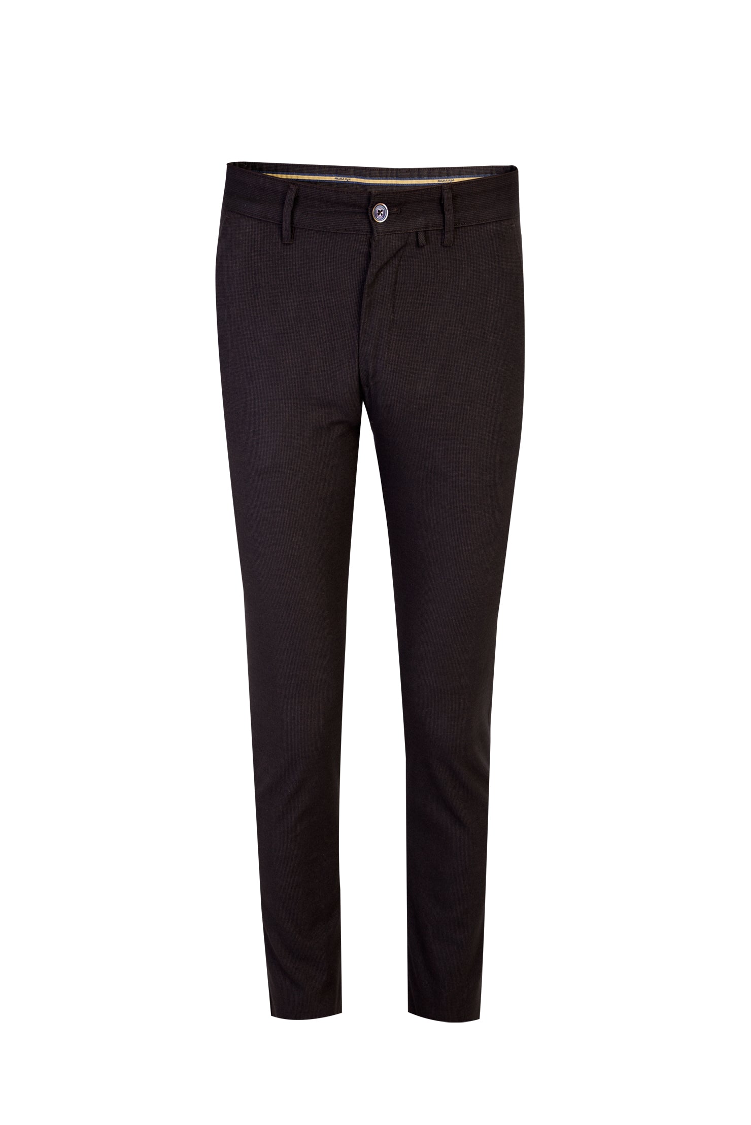 Koyu Kahve Regular Fit Kuşgözü Likralı Kanvas / Chino Pantolon