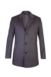 Orta Füme İtalyan Kaşmir Slim Fit Dar Kesim  Kaban