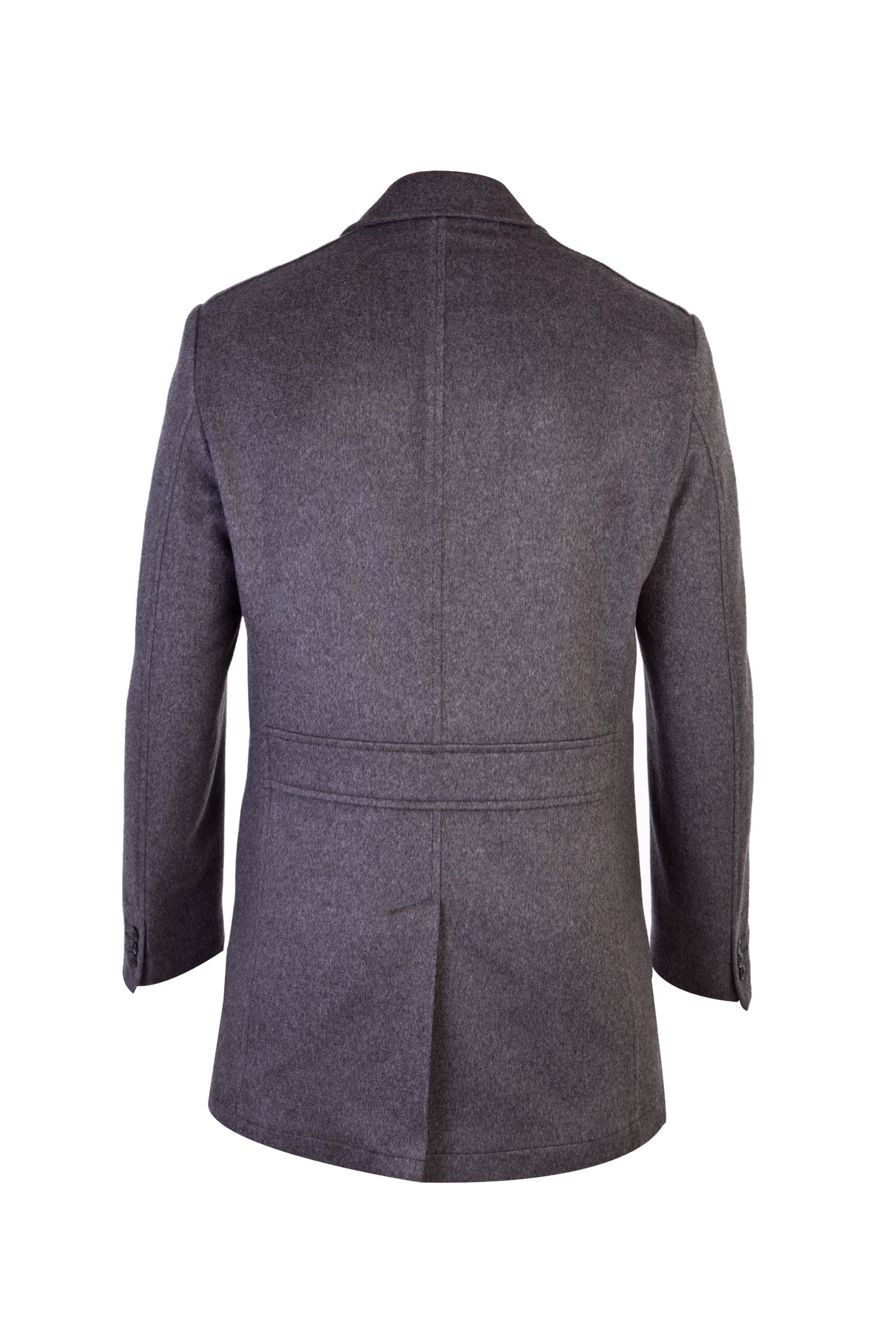 Orta Füme İtalyan Kaşmir Slim Fit Dar Kesim  Kaban