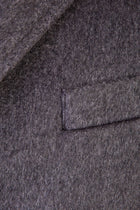 Orta Füme İtalyan Kaşmir Slim Fit Dar Kesim  Kaban