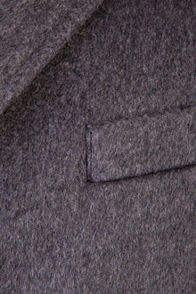 Orta Füme İtalyan Kaşmir Slim Fit Dar Kesim  Kaban
