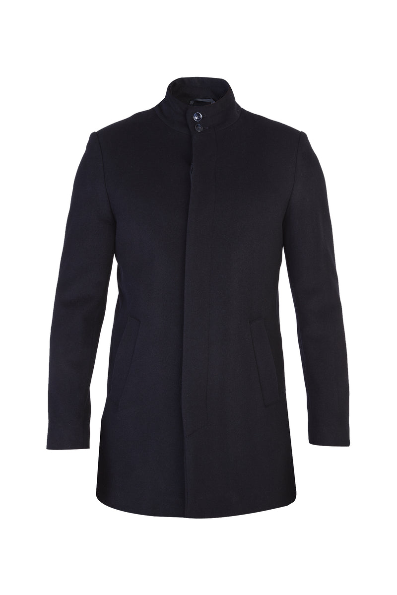 Lacivert Slim Fit Dar Kesim Ka?mir Kaban-Abdullah Ki??l?