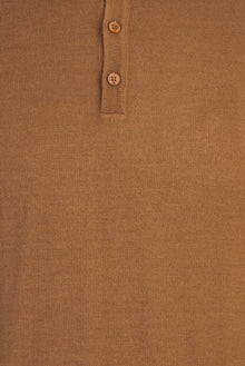Açık Kahve - Camel Polo Yaka Regular Fit Yünlü Triko Kazak